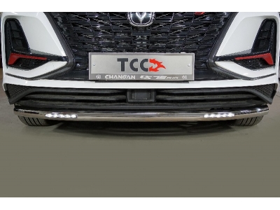 Защита передняя нижняя (с ДХО) 60,3 мм ТСС для Changan CS75 plus II 2022 – н.в.