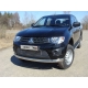 Защита переднего бампера овальная 75х42 мм ТСС для Mitsubishi L200 2014-2015